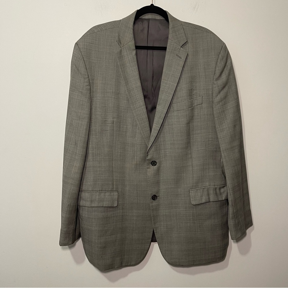 Lauren Ralph Lauren Men’s Gray Plaid Two Button Blazer size 46R Classic Fit